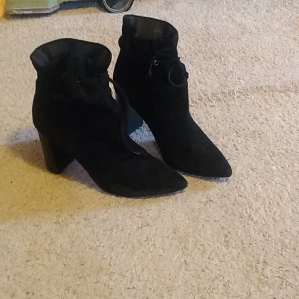 Black suede booties